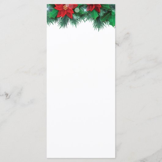 Red Poinsettia Border Wedding Menu Menükarte (Rückseite)