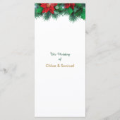 Red Poinsettia Border Wedding Program Programm (Rückseite)