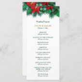 Red Poinsettia Border Wedding Program Programm (Vorne/Hinten)