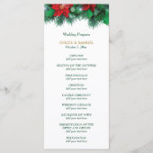 Red Poinsettia Border Wedding Program Programm (Vorderseite)