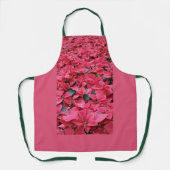 Red Poinsettia Botanischer Weihnachtsurlaub Schürze (Vorderseite)