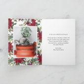 Red Poinsettia Botanisches Foto Frohe Weihnachten (Innenseite)