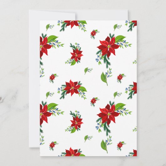 Red Poinsettia Brautparty Einladung (Rückseite)