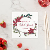 Red Poinsettia Brautparty Paper Napki Serviette (Beispiel)