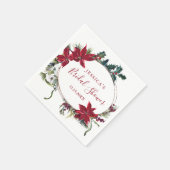 Red Poinsettia Brautparty Paper Napki Serviette (Ecke)