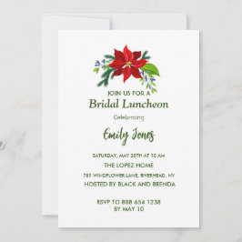 Red Poinsettia, Bridal Luncheon Einladung