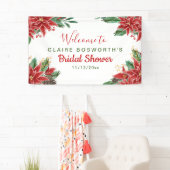 Red Poinsettia Christmas Brautparty Banner (Insitu)