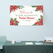 Red Poinsettia Christmas Brautparty Banner (Messeveranstaltung)