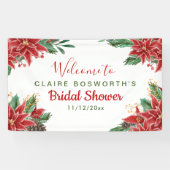 Red Poinsettia Christmas Brautparty Banner (Horizontal)