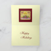 Red Poinsettia Christmas Candles Card Feiertagskarte (Innenseite)