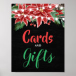 Red Poinsettia Christmas Chalkboard Poster<br><div class="desc">Red Poinsettia Christmas Chalkboard</div>