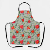 Red Poinsettia Christmas Floral Schürze (Vorderseite)