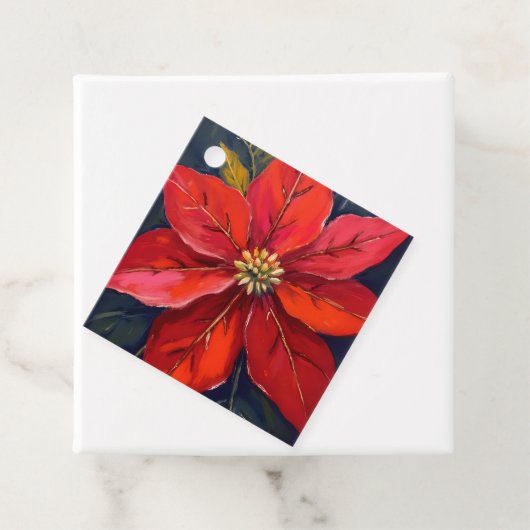 Red Poinsettia Christmas Flower Painted Geschenkanhänger (Beispiel)