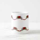 Red Poinsettia Christmas Garland Tasse (Mittel)