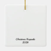 Red Poinsettia Christmas Keepake Keramikornament (Rückseite)