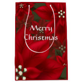 Red Poinsettia Christmas MGB Mittlere Geschenktüte (Vorderseite)