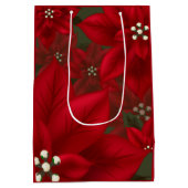 Red Poinsettia Christmas MGB Mittlere Geschenktüte (Rückseite)