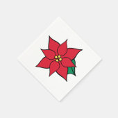 Red Poinsettia Christmas Party Napkins Serviette (Ecke)