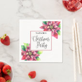Red Poinsettia Christmas Party Serviette (Beispiel)