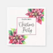 Red Poinsettia Christmas Party Serviette (Vorderseite)