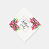 Red Poinsettia Christmas Party Serviette (Ecke)