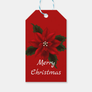 Red Poinsettia Christmas Red Geschenkanhänger