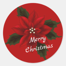 Red Poinsettia Christmas Red