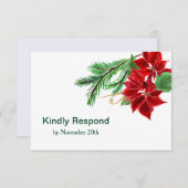 Red Poinsettia Christmas RSVP (Vorne/Hinten)