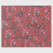 Red Poinsettia Collage Geschenkpapier (Flach)