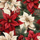 Red Poinsettia Curtain Classic Christmas Elegance Duschvorhang