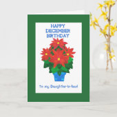 Red Poinsettia Dezember Geburtstagsschwester Karte (Gelbe Blume)