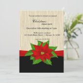 Red Poinsettia Einladung (Stehend Vorderseite)