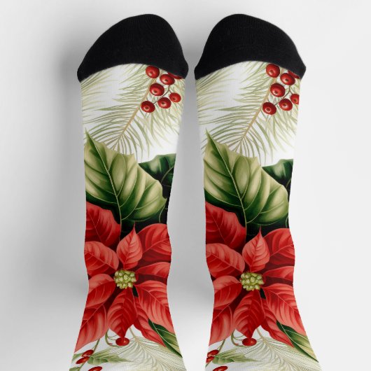 Red Poinsettia Festivals Socken (Oben)
