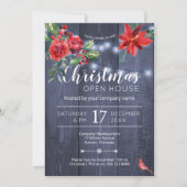 Red poinsettia Firmenweihnachtsfest Einladung (Vorderseite)