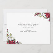 Red Poinsettia Floral 5 FOTO Weihnachtskarte Dankeskarte (Rückseite)