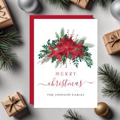 Red Poinsettia Floral Frohe Weihnachten