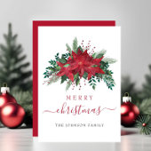 Red Poinsettia Floral Frohe Weihnachten