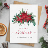 Red Poinsettia Floral Frohe Weihnachten