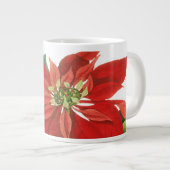 Red Poinsettia Floral Jumbo-Tasse (Vorderseite Rechts)
