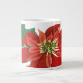 Red Poinsettia Floral Jumbo-Tasse (Vorderseite)