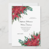 Red Poinsettia Floral Winter Christmas Einladung (Vorderseite)
