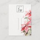 Red Poinsettia Florals Logo Button Inhaber Visitenkarte (Vorderseite)