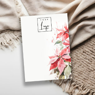 Red Poinsettia Florals Logo Leere Jewelier Inhaber Visitenkarte