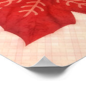 Red Poinsettia Flower Christmas Holiday Art Poster (Ecke)