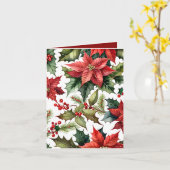 Red Poinsettia Foto & Festivals Weihnachten Karte (Gelbe Blume)