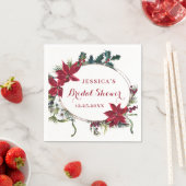 Red Poinsettia Frohe Weihnachts-Brautparty Serviette (Beispiel)