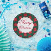 Red Poinsettia Frohe Weihnachts-Party Paper Teller (Party)