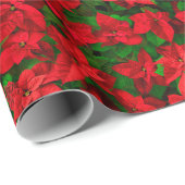 Red Poinsettia Frohe Weihnachtsfeiertage Geschenkpapier (Rolleneckpunkt)
