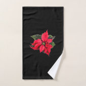 Red Poinsettia für Schwarze Weihnachtsblume Badhandtuch Set (Handtuch)