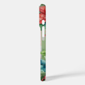 Red Poinsettia Green Holly Christmas Family Foto Case-Mate iPhone Hülle (Rückseite / Links)